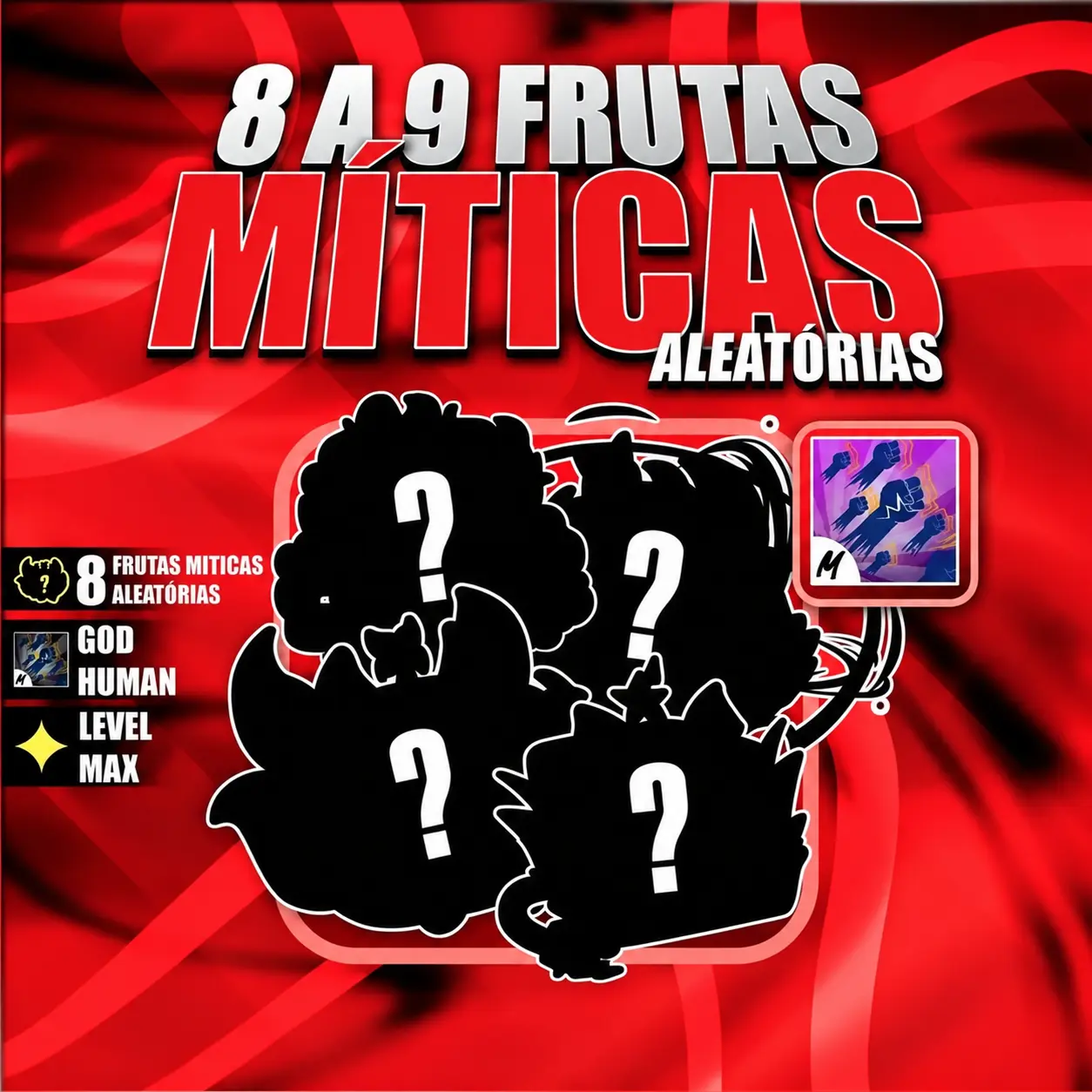 『 🎲 』 8 A 9 FRUTAS MÍTICAS ALEATÓRIAS + GODHUMAN