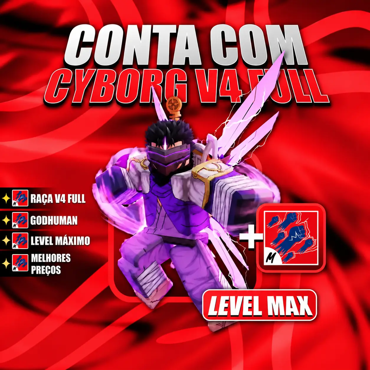 『 🧬 』 CYBORG V4 FULL + GODHUMAN + LEVEL MÁX