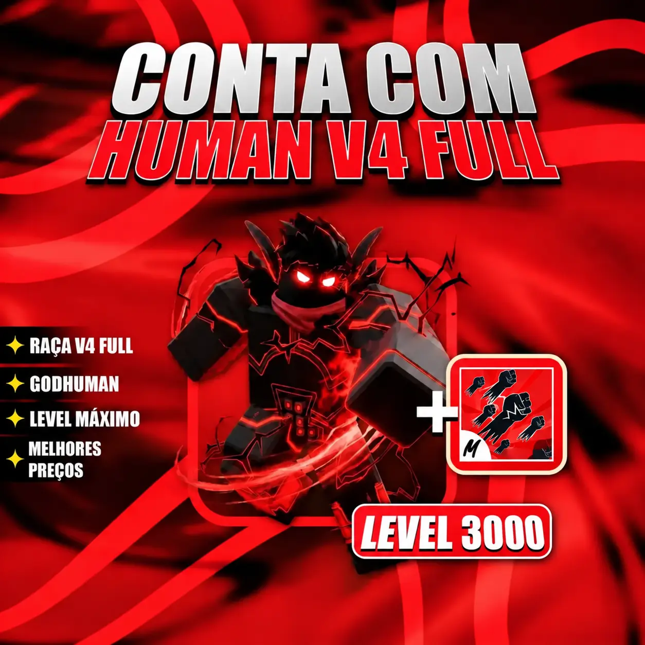 『 🧬 』 HUMAN V4 FULL + GODHUMAN + LEVEL MÁX