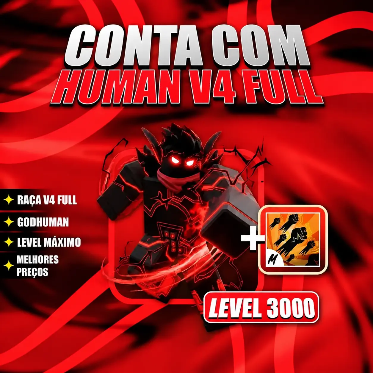 『 🧬 』 HUMAN V4 FULL + GODHUMAN + LEVEL MÁX