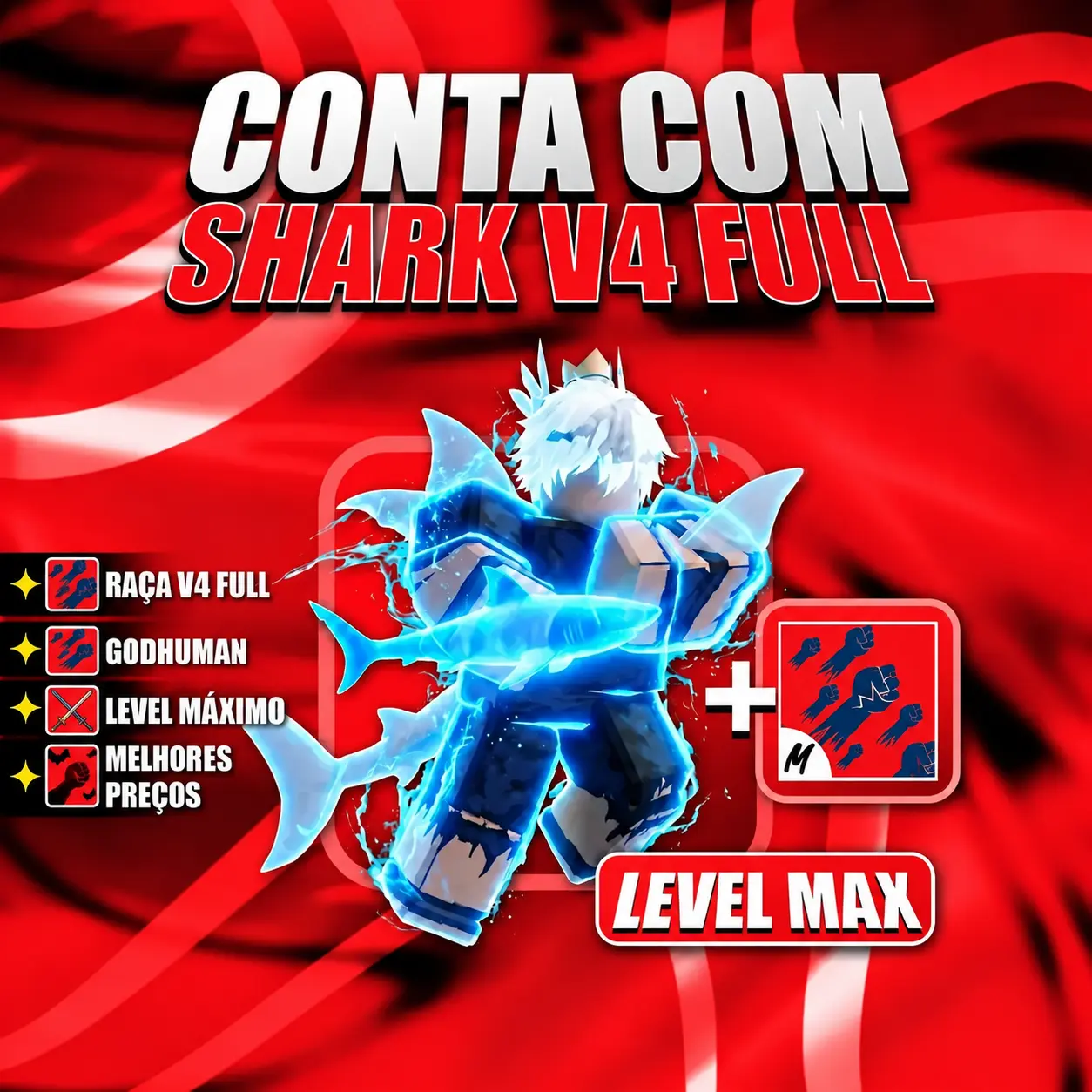 『 🧬 』 SHARK V4 FULL + GODHUMAN + LEVEL MÁX