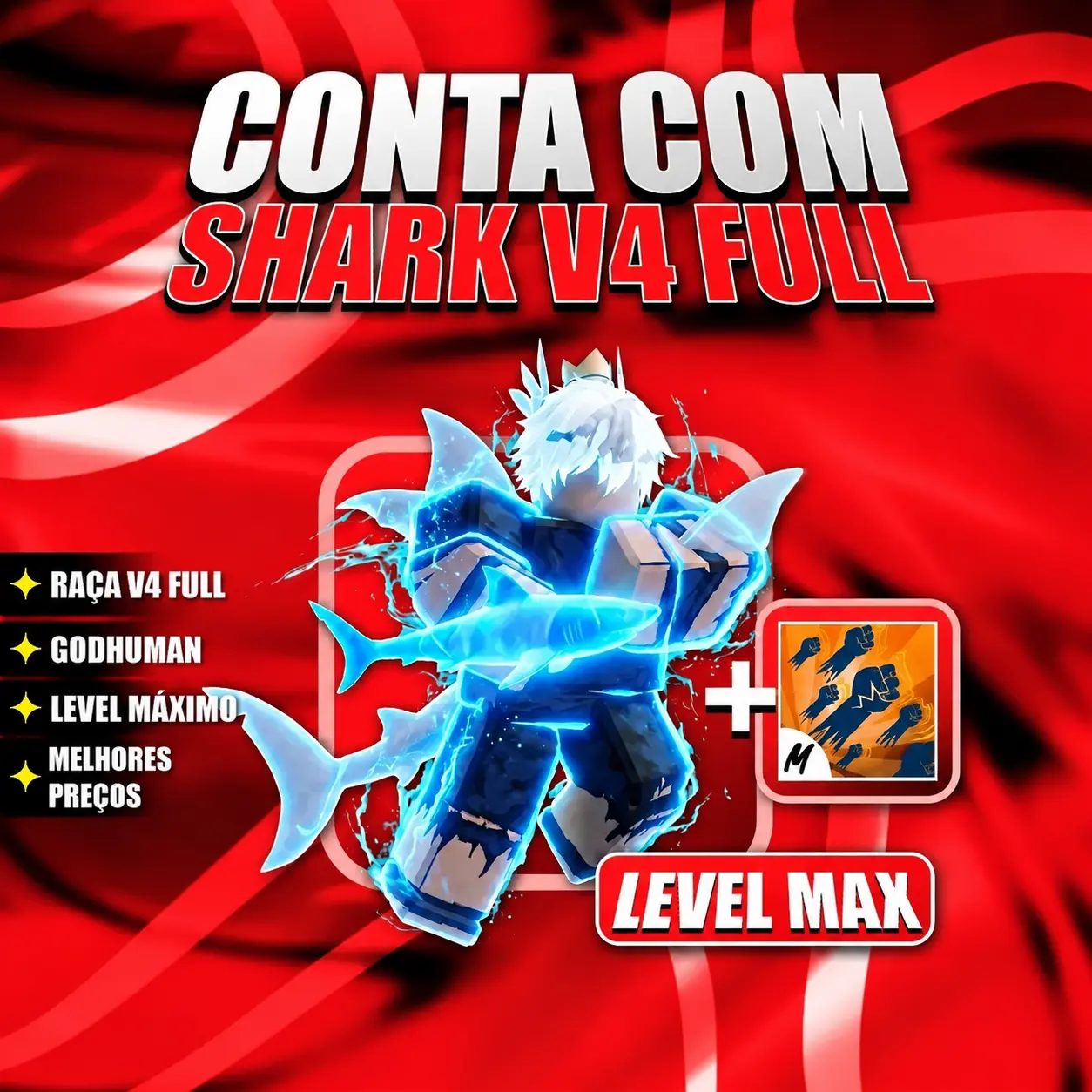 『 🧬 』 SHARK V4 FULL + GODHUMAN + LEVEL MÁX