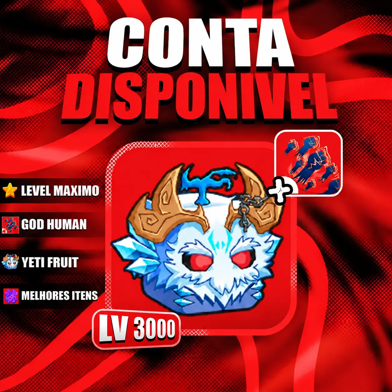 『 ❄️ 』 YETI FRUIT + GODHUMAN + LEVEL MÁX