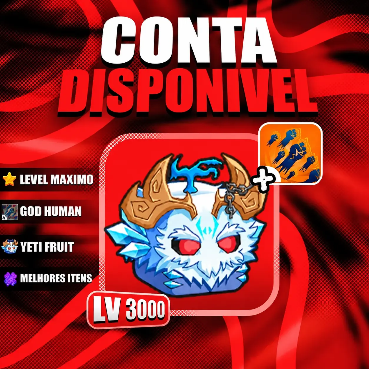 『 ❄️ 』 YETI FRUIT + GODHUMAN + LEVEL MÁX